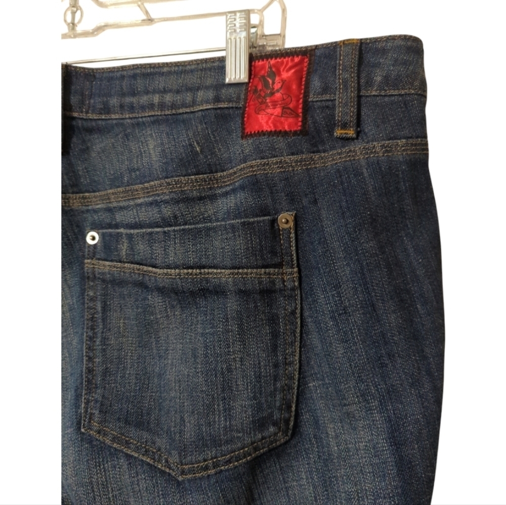 Z. Cavaricci Plus Size Straight Cut Mid Rise Blue Jeans - Picture 5 of 9